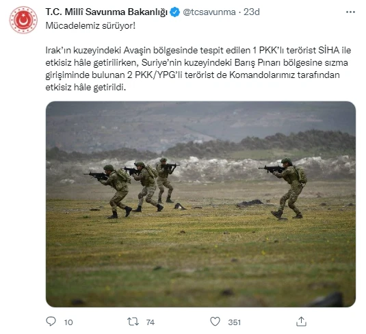 Son dakika! MSB duyurdu: Suriye ve Irak'ta 3 terörist öldürüldü